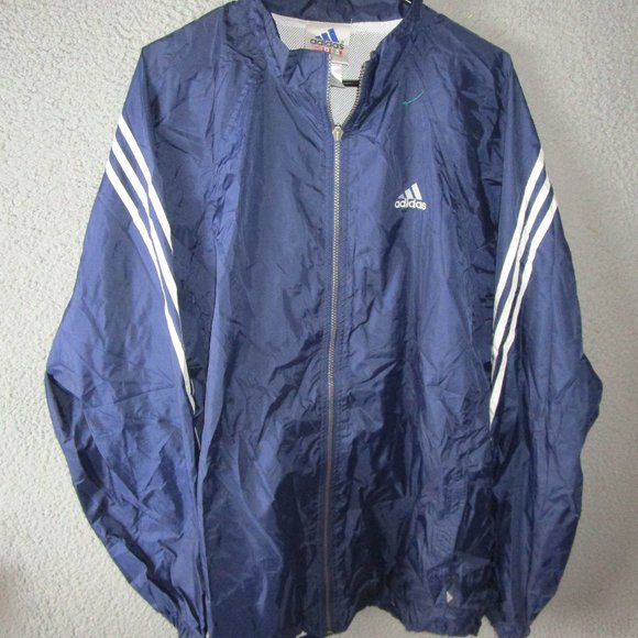 00'S adidas windbreaker men's XL size polyester navy blue type Vintage Second Hand